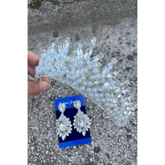 Daisy Krem İncili Taç ve Geniş Mekik Küpe Takımı – Işıltılı Abiye Gelin Seti-DAISY-19 Daisy Krem İncili Taç ve Geniş Mekik Küpe Takımı – Işıltılı Abiye Gelin Seti-DAISY-19