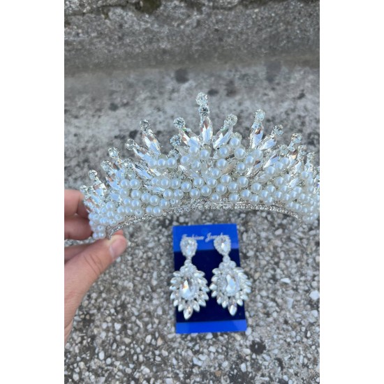 Daisy Krem İncili Taç ve Geniş Mekik Küpe Takımı – Işıltılı Abiye Gelin Seti-DAISY-19 Daisy Krem İncili Taç ve Geniş Mekik Küpe Takımı – Işıltılı Abiye Gelin Seti-DAISY-19