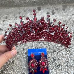 Daisy Bordo Taç ve Üç Mekik Küpe Takımı – Işıltılı Abiye Gelin Seti-DAISY-34 Daisy Bordo Taç ve Üç Mekik Küpe Takımı – Işıltılı Abiye Gelin Seti-DAISY-34