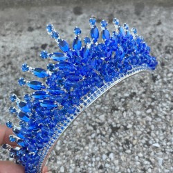 Daisy Taşlı Gelin Tacı – Mavi Kına Düğün Taç Modeli, Parlak Saç Aksesuarı-DAISY-7 Daisy Taşlı Gelin Tacı – Mavi Kına Düğün Taç Modeli, Parlak Saç Aksesuarı-DAISY-7