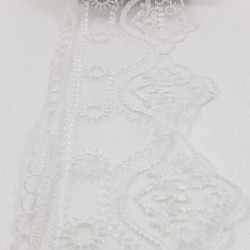 Kırık Beyaz Şal Desenli Dantel-DAN-104