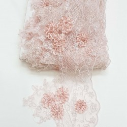 Pudra Çiçek Desenli Dantel-DAN-110