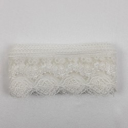 Krem Çiçek Desenli Dantel-DAN-116