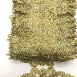Gold Simli Fransız Güpür Dantel-DAN-118 Gold Simli Fransız Güpür Dantel-DAN-118