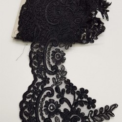 Siyah Fransız Güpür Kenar Dantel-DAN-126
