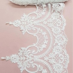 Krem Fransız Güpür Dantel 1 Metre-DAN-142