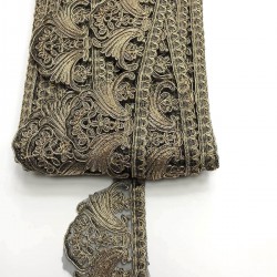 Gold Siyah Fransız Güpür Dantel-DAN-144