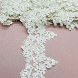 Krem Fransız Güpür Kenar Dantel-DAN-146