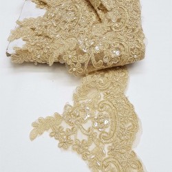 Vizon Boncuk İşlemeli Fransız Dantel-DAN-156