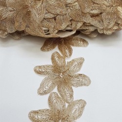 Bakır Simli Çiçek Desen Güpür-DAN-163