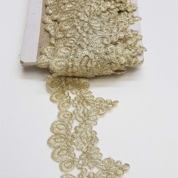 Gold Simli Fransız Güpür Kenar-DAN-164