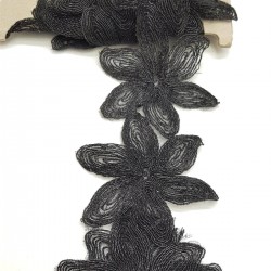 Siyah Simli Güpür Ara Dantel-DAN-165