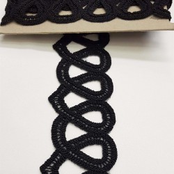 Siyah Güpür Ara Dantel-DAN-166