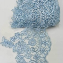 Bebe Mavi Fransız Güpür Şerit Dantel-DAN-191