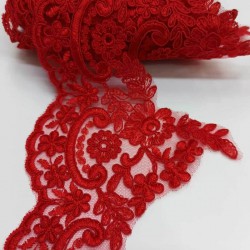 Kırmızı Fransız Güpür Şerit Dantel-DAN-196