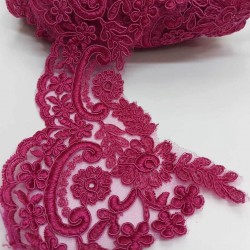 Fuşya Fransız Dantel Güpür-DAN-198