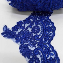 Saks Mavi Fransız Güpür Dantel-DAN-200