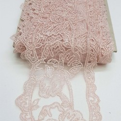 Pudra Desenli Geniş Dantel Şerit-DAN-206