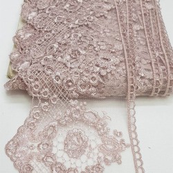 Pudra Geniş Desenli Dantel-DAN-207