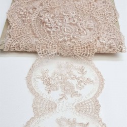 Pudra Geniş Desenli Dantel Şerit-DAN-208