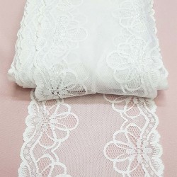 Beyaz Esnek Likralı Şerit Dantel-DAN-221