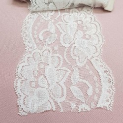 Kırık Beyaz Likralı Esnek Dantel-DAN-222