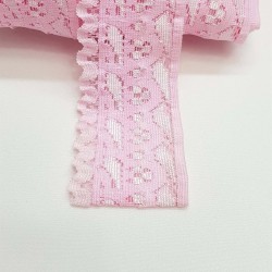 Pembe Likralı Esnek Dantel-DAN-284