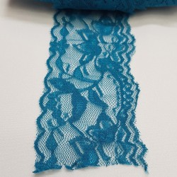Koyu Turkuaz Likralı Esnek Dantel Şerit-DAN-294