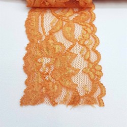 Turuncu Likralı Esnek Dantel Şerit-DAN-298