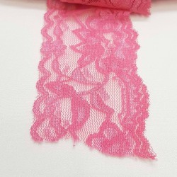 Koyu Pembe Likralı Esnek Dantel Şerit-DAN-301