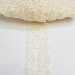 Krem Kolalı Kuğu Dantel 3 cm-DAN-308