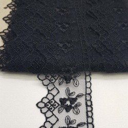 Siyah Desenli Dar Kenar Dantel-DAN-312
