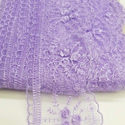 Lila Çiçek Desenli Dar Dantel-DAN-321