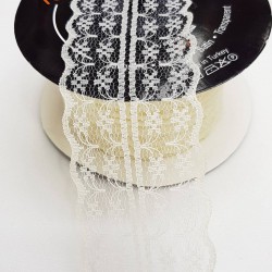 Krem Çift Taraflı Dantel 5 cm-DAN-334