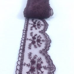 Mor Çiçek Desenli Dar Dantel-DAN-342