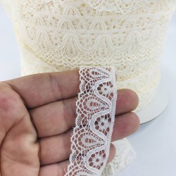 Krem İnce Pamuklu Dantel-DAN-345