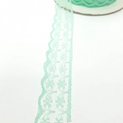 Su Yeşili Çiçek Desenli Dantel-DAN-361