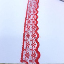 Kırmızı Desenli Dantel-DAN-362