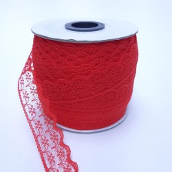 Kırmızı Desenli Dantel-DAN-362