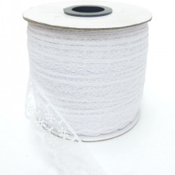 Beyaz Çiçek Desenli Dantel-DAN-364