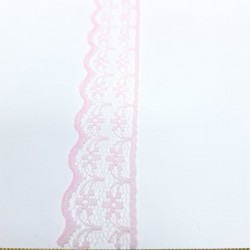 Pembe Çiçek Desenli Dantel-DAN-366