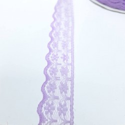 Lila Çiçek Desenli Dantel-DAN-368