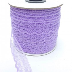 Lila Çiçek Desenli Dantel-DAN-368