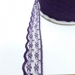 Mor Çiçek Desenli Dantel-DAN-369