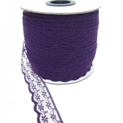 Mor Çiçek Desenli Dantel-DAN-369