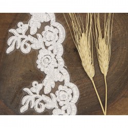 Beyaz Çiçekli Fransız Güpür 1015-DAN-378