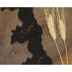 Siyah Çiçekli Fransız Güpür 1015-DAN-379