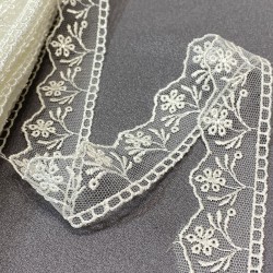 Oymalı Desenli Kenar Güpür Dantel Fisto 1 Top 9 Metre-DAN-526