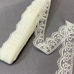 Fiyonk Desenli Kenar Güpür Dantel Fisto 1 Top 9 Metre-DAN-527