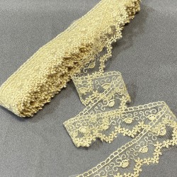 Küçük Çiçekli Desen Kenar Güpür Dantel Fisto 1 Top 9 Metre-DAN-531